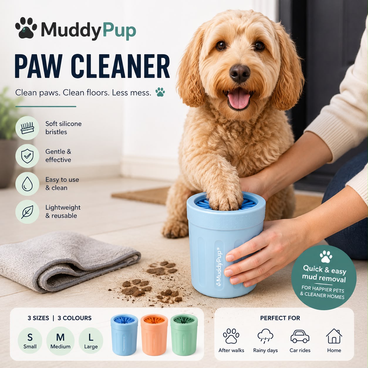 MuddyPup™ Paw Cleaner – Quick & Gentle Mud Remover